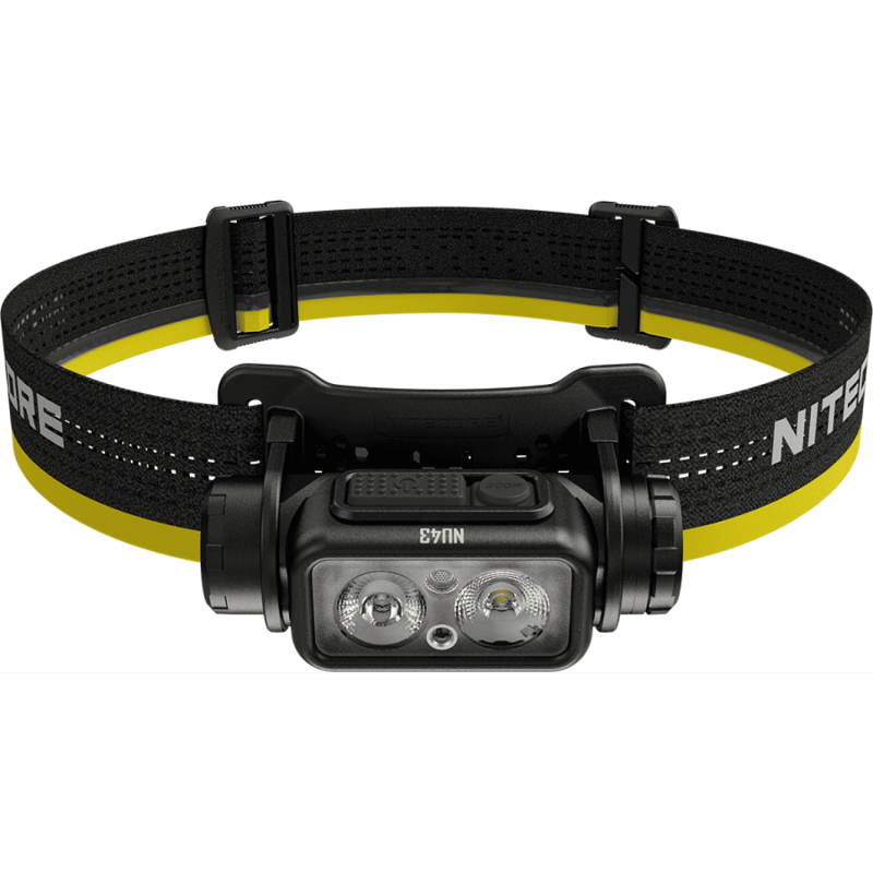 Фонарь налобный Nitecore NU43 (Белый + Красный LED, 1400 люмен, 9 режимов, 1x18650, USB-C, датчик приближения, специально для армии)