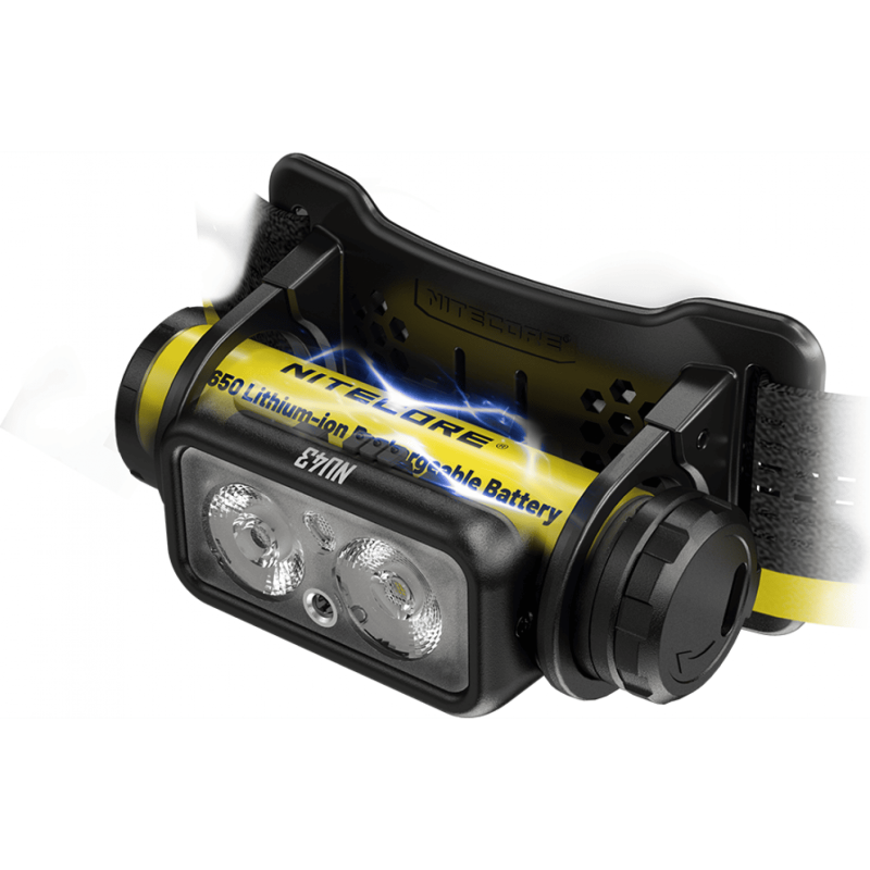 Фонарь налобный Nitecore NU43 (Белый + Красный LED, 1400 люмен, 9 режимов, 1x18650, USB-C, датчик приближения, специально для армии)
