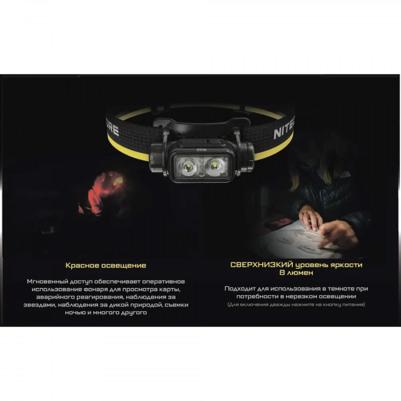 Фонарь налобный Nitecore NU40 (Датчик приближения, USB Type-C)
