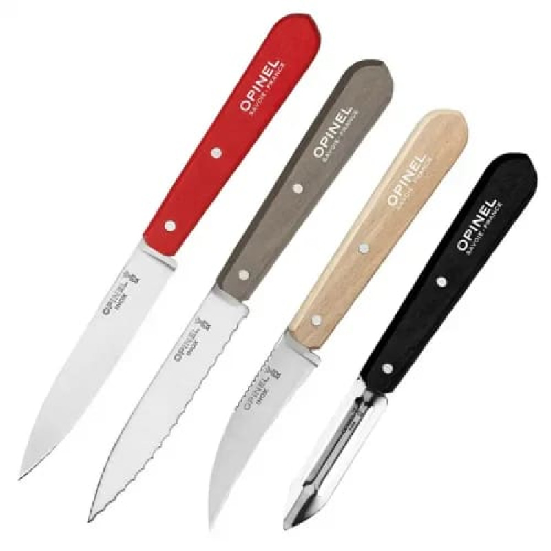 Набір кухонний Opinel Les Essentiels Loft (4 предмети), червоний/коричневий/дерево/чорний