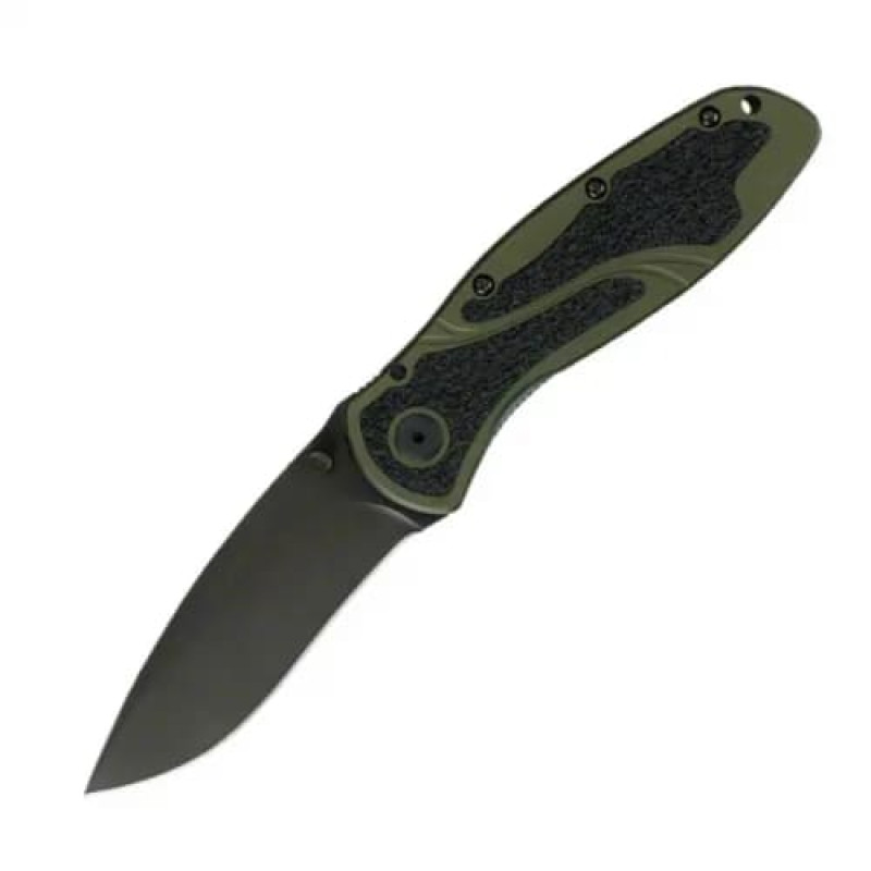 Ніж складаний Kershaw Olive Drab Blur (довжина: 200мм, лезо: 86мм, чорне), оливковий