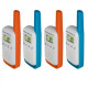 Рація Motorola Talkabout T42 Quad Pack (0,5W, PMR446, до 4 км, 16 каналів, 3xAAA), 4 шт, оранж+синій