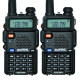 Рація Baofeng UV-5R Forest (5W, VHF/UHF, 136-174, 400-470MHz, до 5км, 128 каналів, АКБ), 2шт, чорна