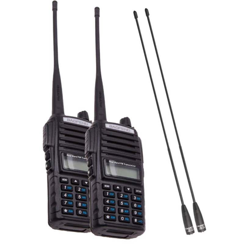 Рація Baofeng UV-82 Forest (5W, VHF/UHF, 136-174/400-480MHz, до 16км, 128 каналів, АКБ), 2шт, чорна