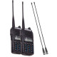 Рація Baofeng UV-82 Forest (5W, VHF/UHF, 136-174/400-480MHz, до 16км, 128 каналів, АКБ), 2шт, чорна