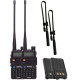Рація Baofeng UV-5R Tactical (5W, VHF, UHF, 136-174,400-470MHz, до 5 км, 128 кан., АКБ), 2шт, чорна