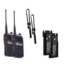 Рація Baofeng UV-82 Tactical (5W, VHF, UHF, 136-174,400-480MHz, до 16км, 128 канал., АКБ), 2шт, чорна