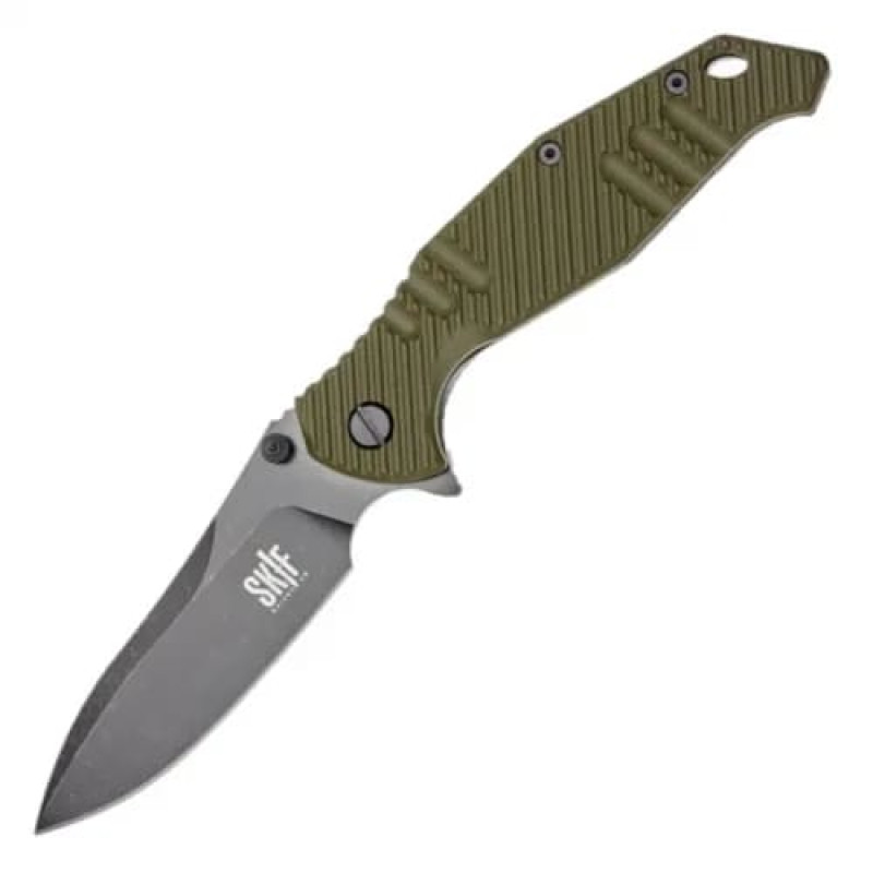 Ніж складаний SKIF Adventure II BSW (довжина: 223 мм, лезо: 97 мм, чорне), оливковий