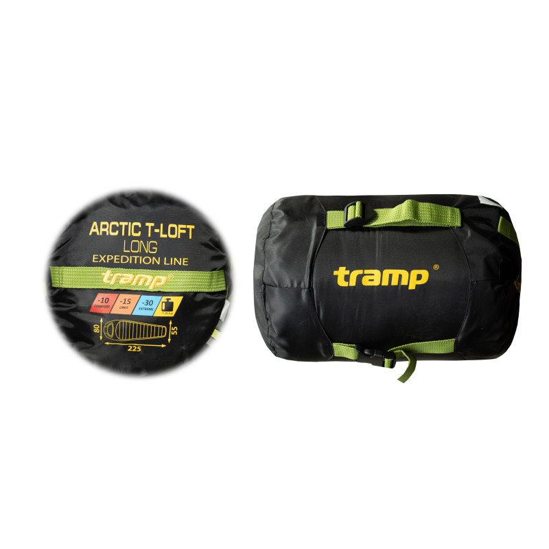 Спальний мішок Tramp Arctic Long кокон лівий green/grey 225/80-55 UTRS-093L