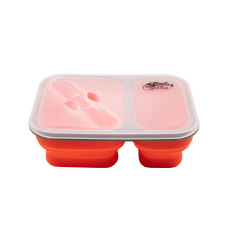 Контейнер силиконовый на 2 отсека Tramp (900ml) с ловилкой terracotta