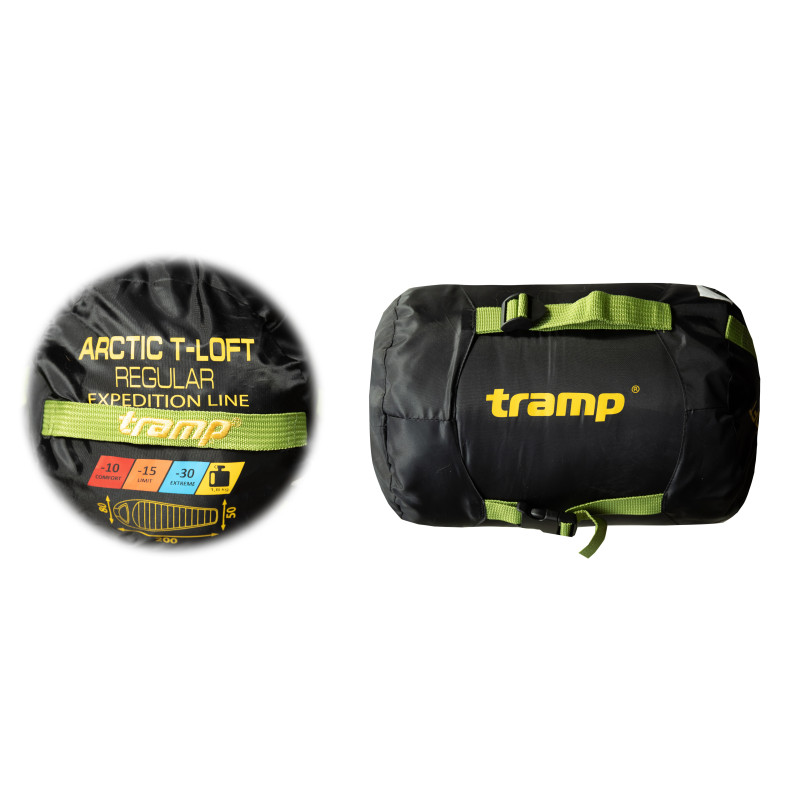 Спальный мешок Tramp Arctic Regular кокон правый green/grey 220/80-50 UTRS-093R