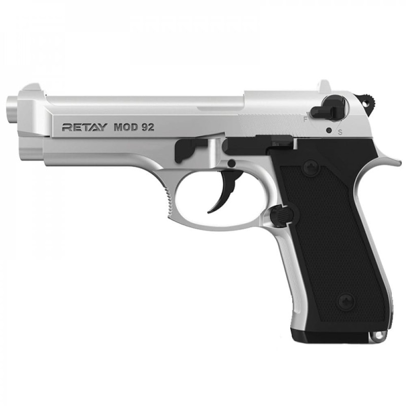 Пістолет сигнальний, стартовий Retay Beretta 92FS Mod.92 (9мм, 15 зарядів), титан