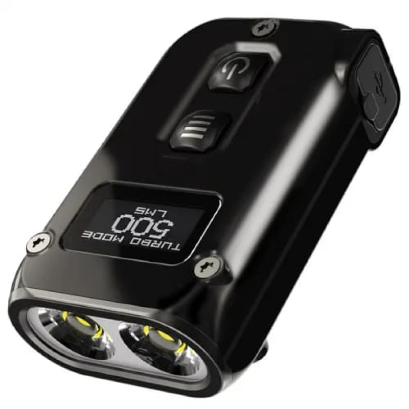 Ліхтар наключний Nitecore TINI 2 SS (2xOSRAM P8, 500 люмен, 5 режимів, USB Type-C), чорна смола