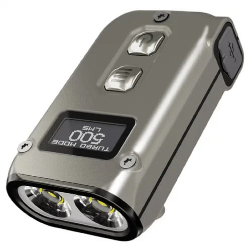 Ліхтар наключний Nitecore TINI 2 Ti (2xOSRAM P8, 500 люмен, 5 режимів, USB Type-C), титан