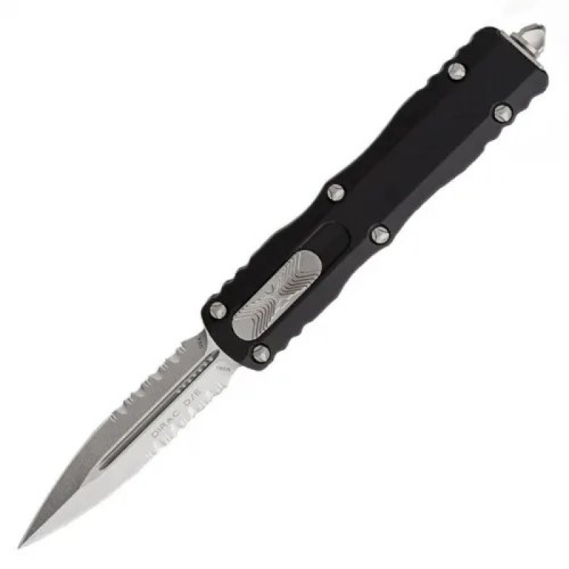 Ніж автоматичний Microtech Dirac Double Edge SW напівсерейтор (довжина: 184 мм, лезо: 74 мм)