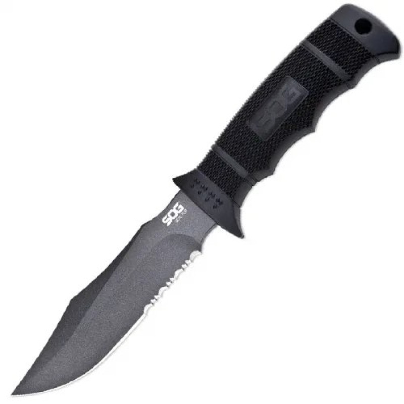 Ніж із серрейторним лезом SOG SEAL Pup Nylon (довжина: 216мм, лезо: 120мм), піхви нейлон