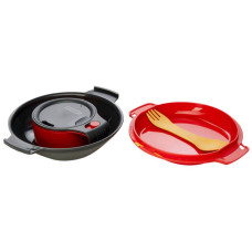 Набір посуду Humangear GoKit Deluxe (7-tool) Mess Kit charcoal/red