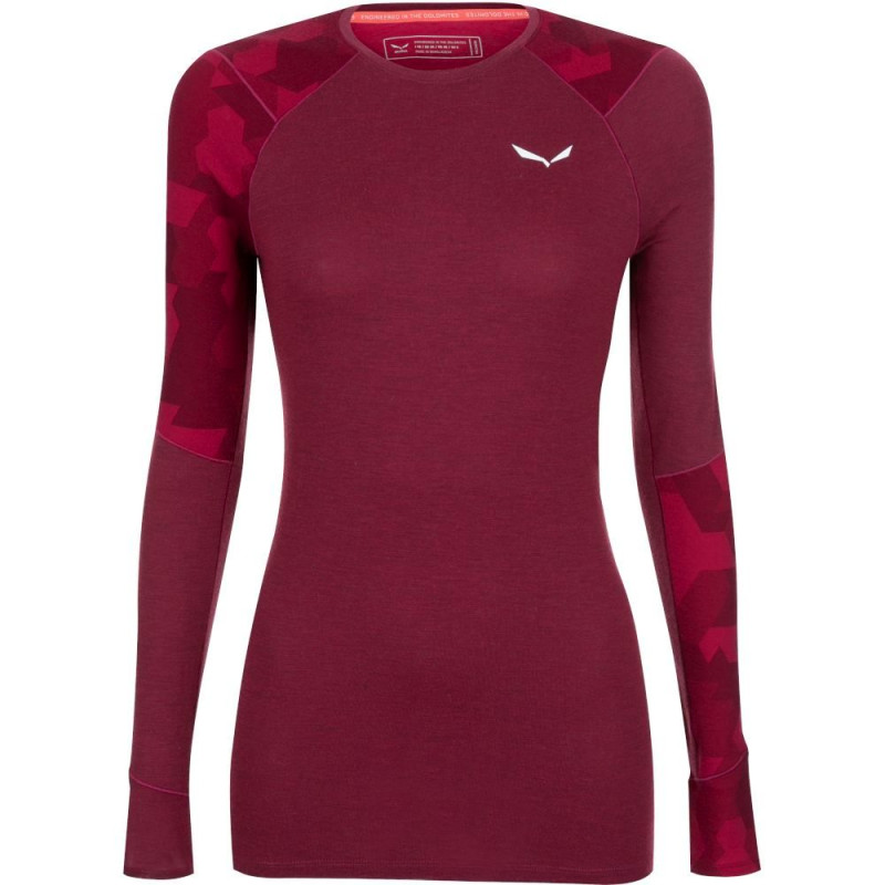 Термофутболка ж Salewa CRISTALLO WARM AMR W L/S TEE 28206 1570 - 42/36 - бордовий