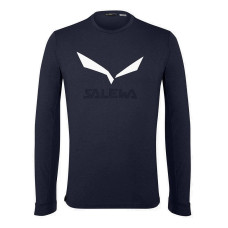 Футболка ч Salewa SOLIDLOGO DRY M L/S TEE 27340 3966 - 46/S - синій