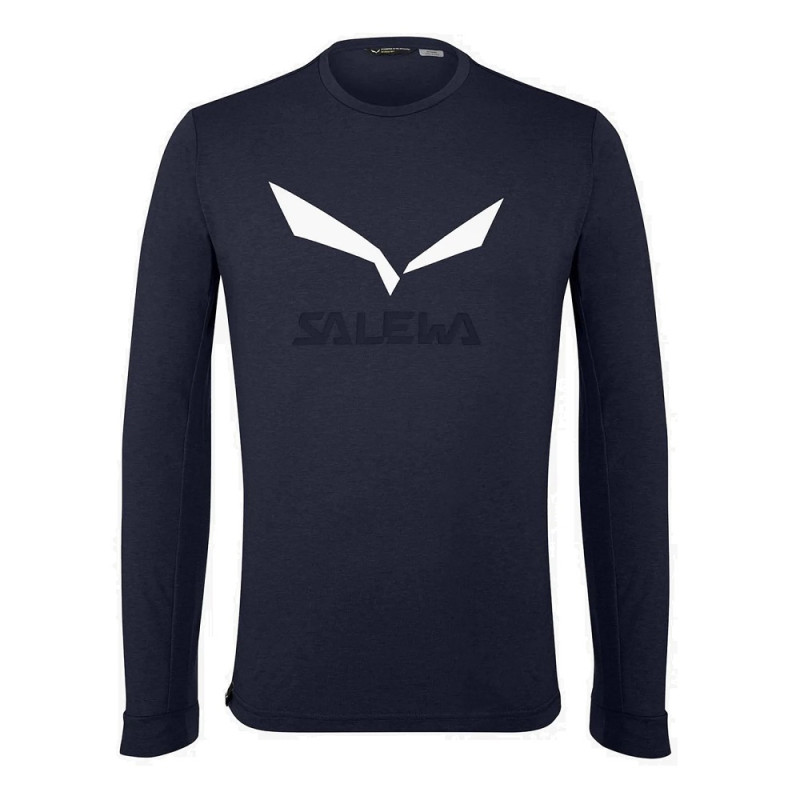 Футболка ч Salewa SOLIDLOGO DRY M L/S TEE 27340 3966 - 46/S - синій