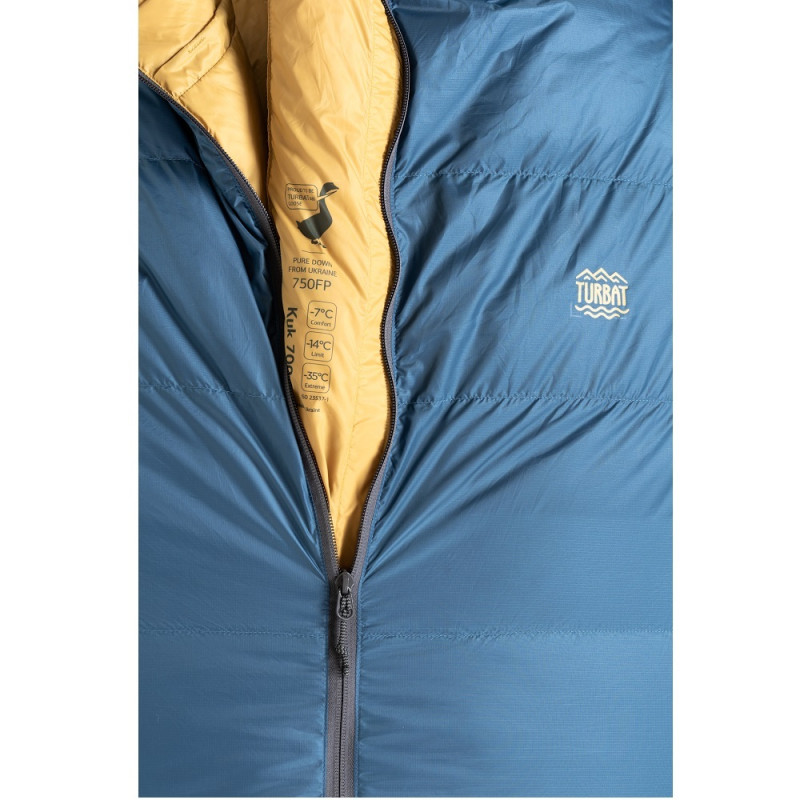 Спальник пуховий Turbat KUK 700 legion blue/dark cheddar - 195 см - синій/оранжевий
