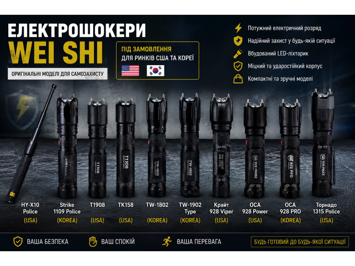 Електрошокери Wei Shi — оригінальні моделі для самозахисту