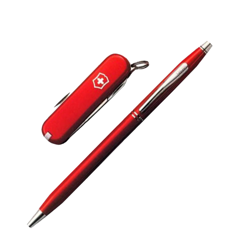 Набор Victorinox Classic (нож Classic SD (58мм, 7 функций) + ручка Cross BP), красный 4.4401