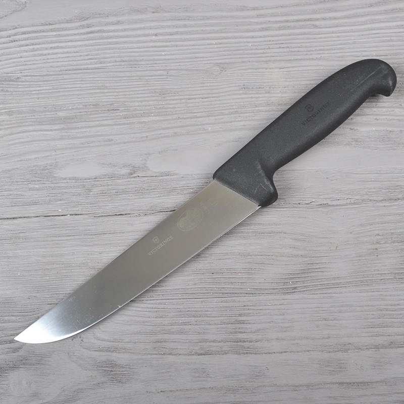 Ніж кухонний, побутовий Victorinox Fibrox Butcher (лезо: 180мм), чорний 5.5203.18
