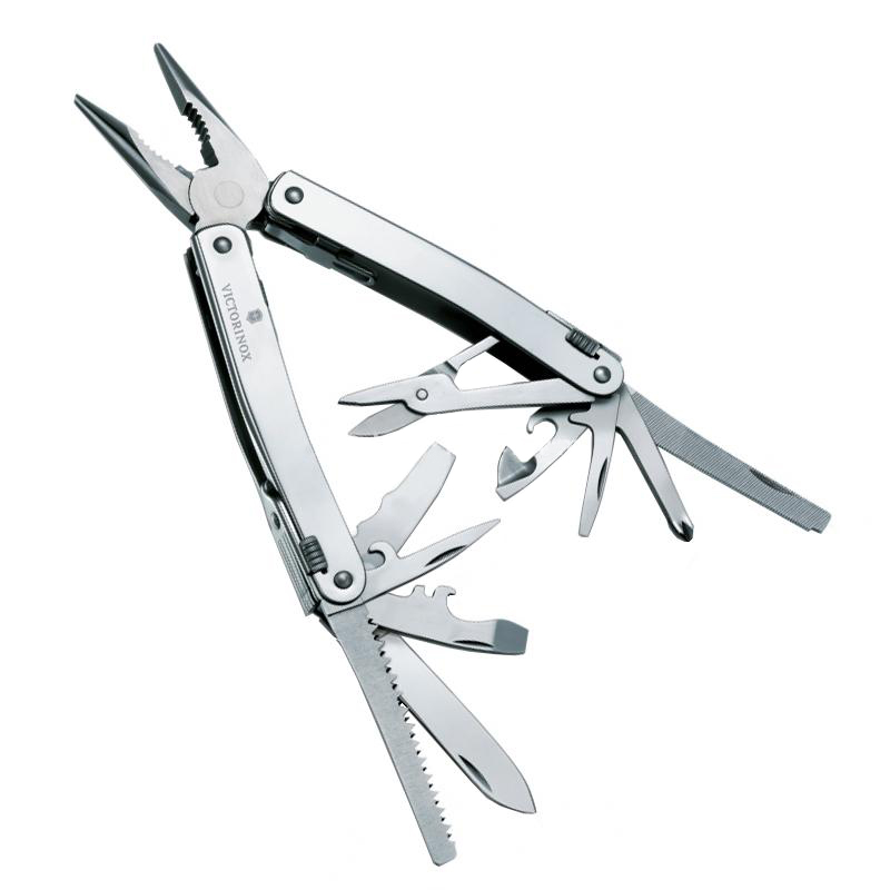 Ніж складаний, мультитул Victorinox Swisstool Spirit (105мм, 24 функцій) з чохлом, сталевий 3.0224.L