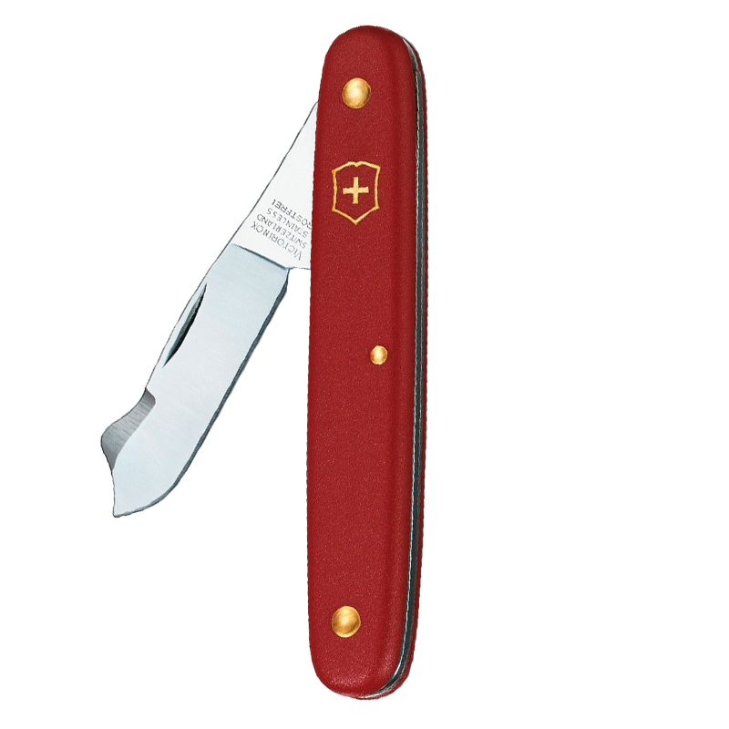 Ніж складаний, садовий Victorinox (100мм, 2 функції), червоний 3.9040