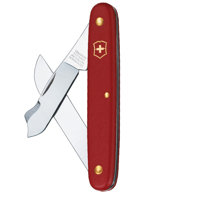 Ніж складаний, садовий Victorinox (100мм, 2 функції), червоний 3.9045