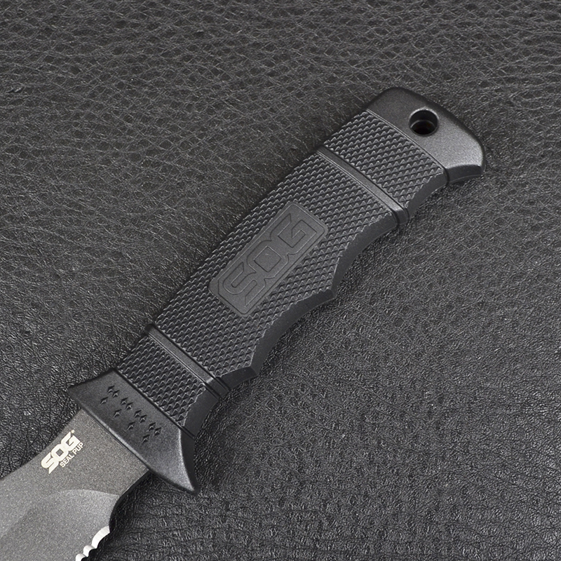 Ніж із серрейторним лезом SOG SEAL Pup Nylon (довжина: 216мм, лезо: 120мм), піхви нейлон