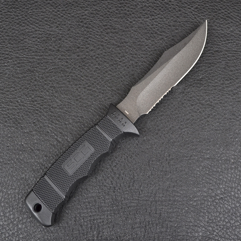 Ніж із серрейторним лезом SOG SEAL Pup Nylon (довжина: 216мм, лезо: 120мм), піхви нейлон