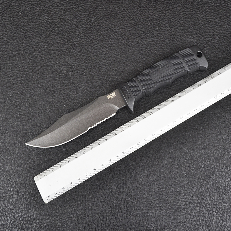 Ніж із серрейторним лезом SOG SEAL Pup Nylon (довжина: 216мм, лезо: 120мм), піхви нейлон