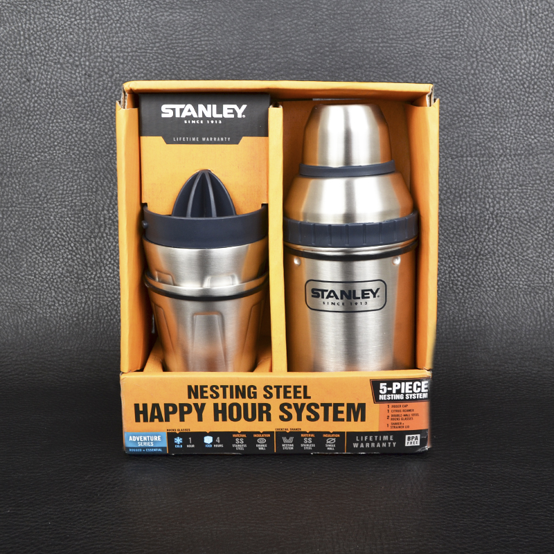 Набір Stanley Happy Hour System (шейкер 0,59 л + 2 склянки х 0,2 л + прес для цитрусових), сталевий