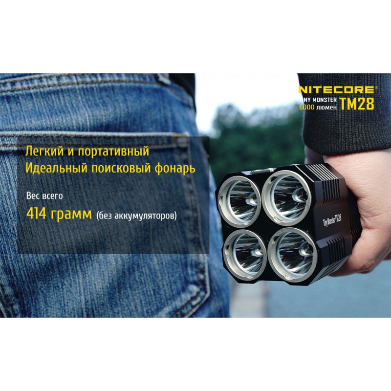 Ліхтар Nitecore TM28 (4xCree XHP35 HI, 6000 люмен, 8 режимів, 4x18650)