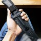 Ніж Ganzo G8012 (довжина: 240мм, лезо: 115мм) + чохол (стропоріз + точила + кресало), чорний