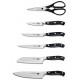 Набор кухонный Victorinox Forged Сhef'S (5 ножей+ножницы) с подставкой, черный 7.7243.6