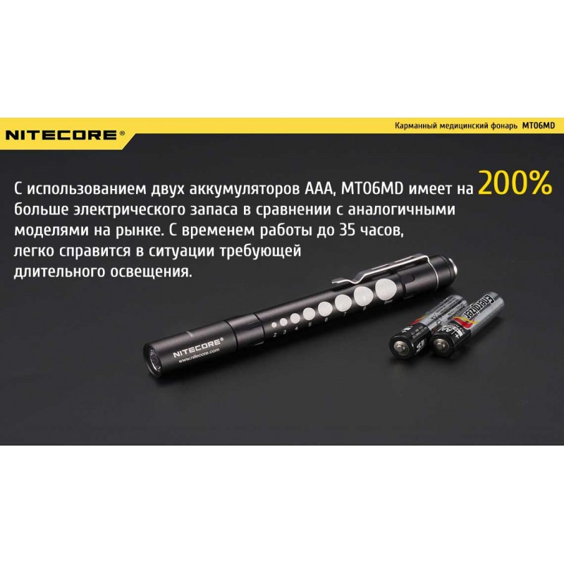 Карманный медицинский диагностический фонарь Nitecore MT06MD