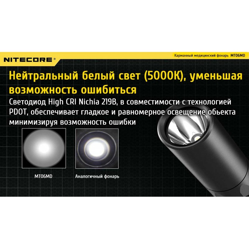 Карманный медицинский диагностический фонарь Nitecore MT06MD
