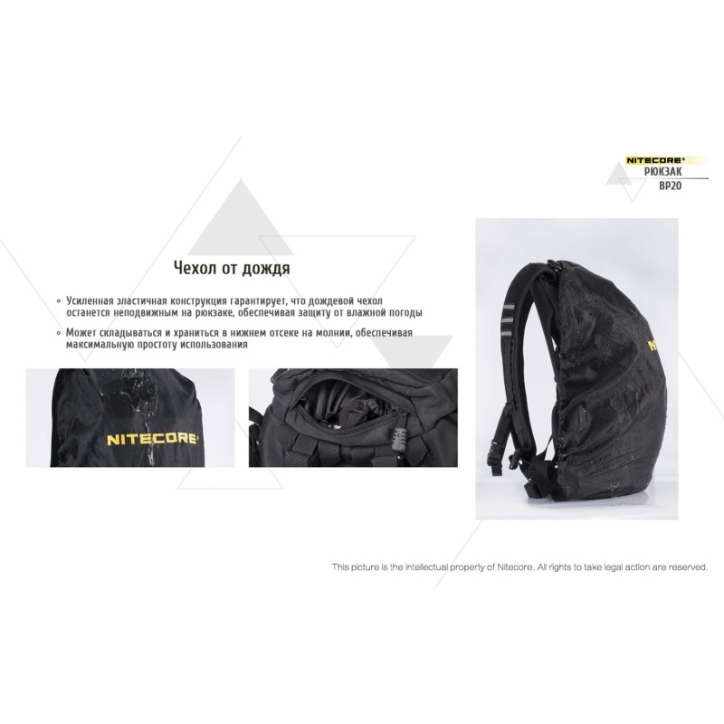 Рюкзак тактичний Nitecore BP20 (Cordura 1000D), чорний