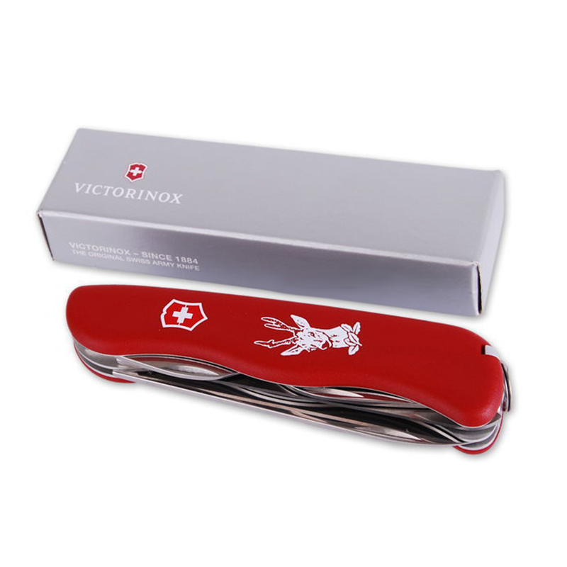 Ніж складаний, мультитул Victorinox Hunter (111мм, 12 функцій), червоний 0.8573