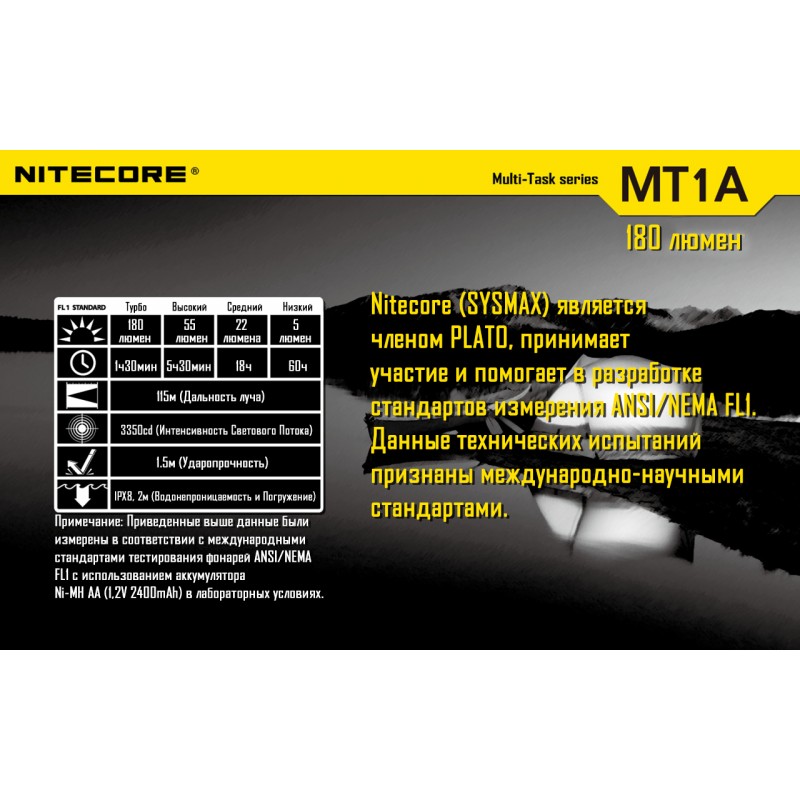 Карманный фонарь Nitecore MT1A повседневный