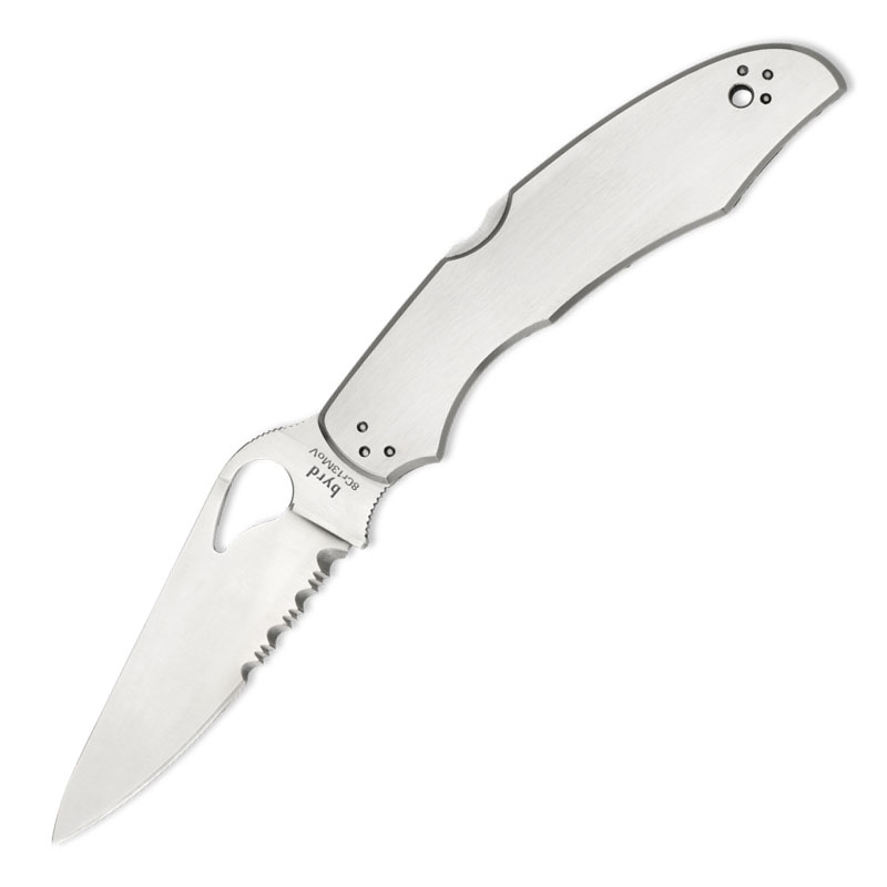 Ніж складаний Spyderco Byrd Cara Cara 2 напівсерейтор (довжина: 216мм, лезо: 95мм), сталевий