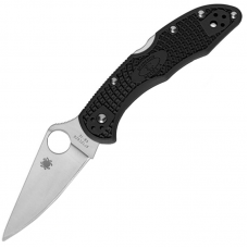 Нож складной Spyderco Delica 4 Flat Ground (длина: 181мм, лезвие: 73мм), черный