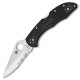 Ніж складаний Spyderco Delica 4 напівсерейтор (довжина: 181мм, лезо: 73мм), чорний