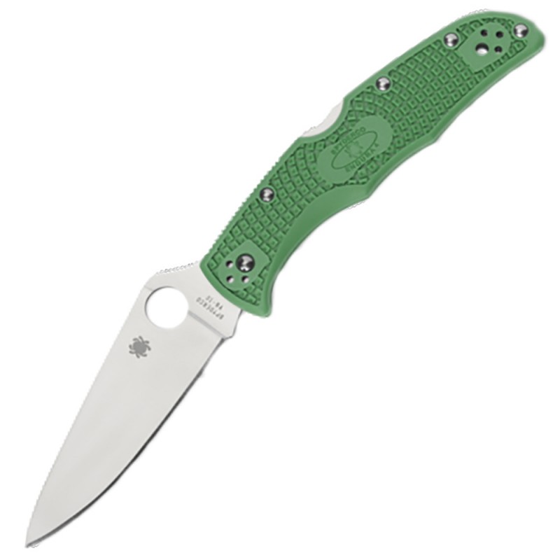 Ніж складаний Spyderco Endura 4 Flat Ground (довжина: 222мм, лезо: 96мм), зелений