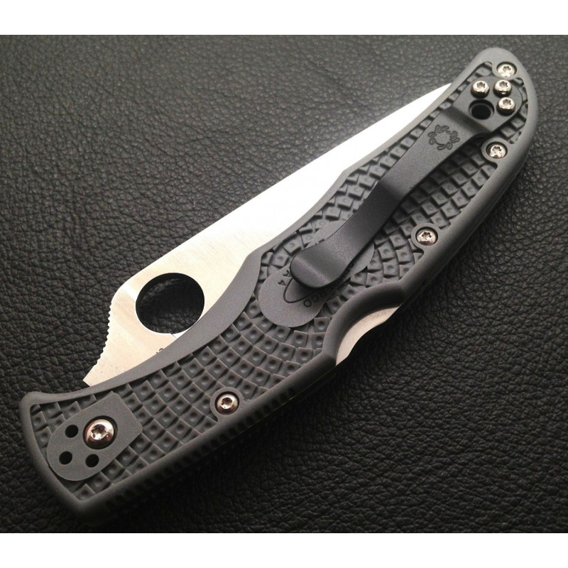 Ніж складаний Spyderco Endura 4 Flat Ground (довжина: 222мм, лезо: 96мм), сірий