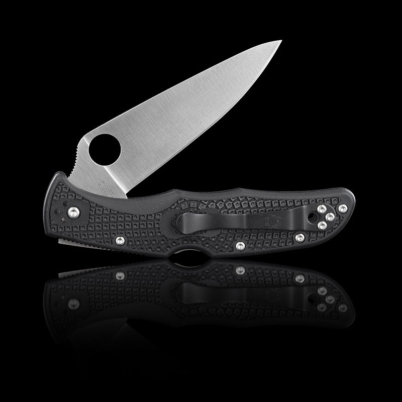 Ніж складаний Spyderco Endura 4 Flat Ground (довжина: 222мм, лезо: 96мм), чорний