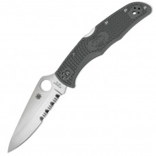 Нож складной Spyderco Endura 4 полусеррейтор (длина: 222мм, лезвие: 96мм), серый